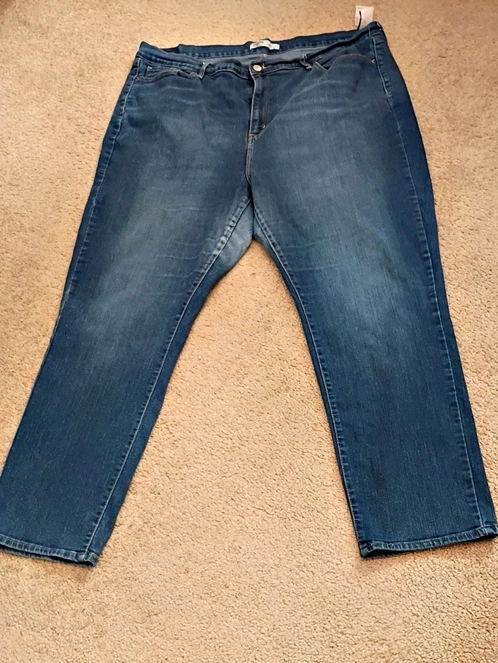 Signature By Levi Strauss Women's Blue Straight Leg Jeans Size 22